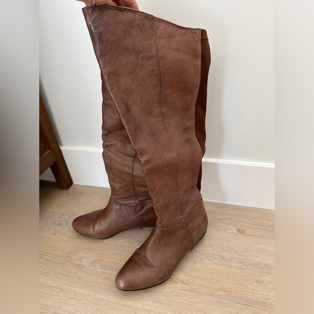 Steve Madden Brown Leather Over the Knee Boots